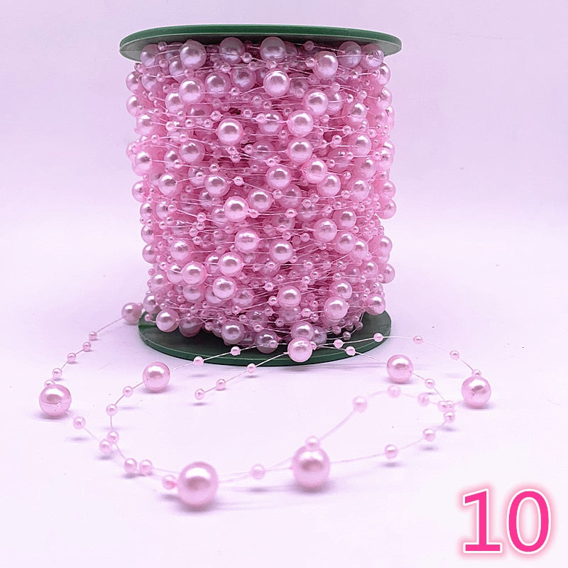 5 Yards 3-8mm Fishing Line Artificial Pearls
