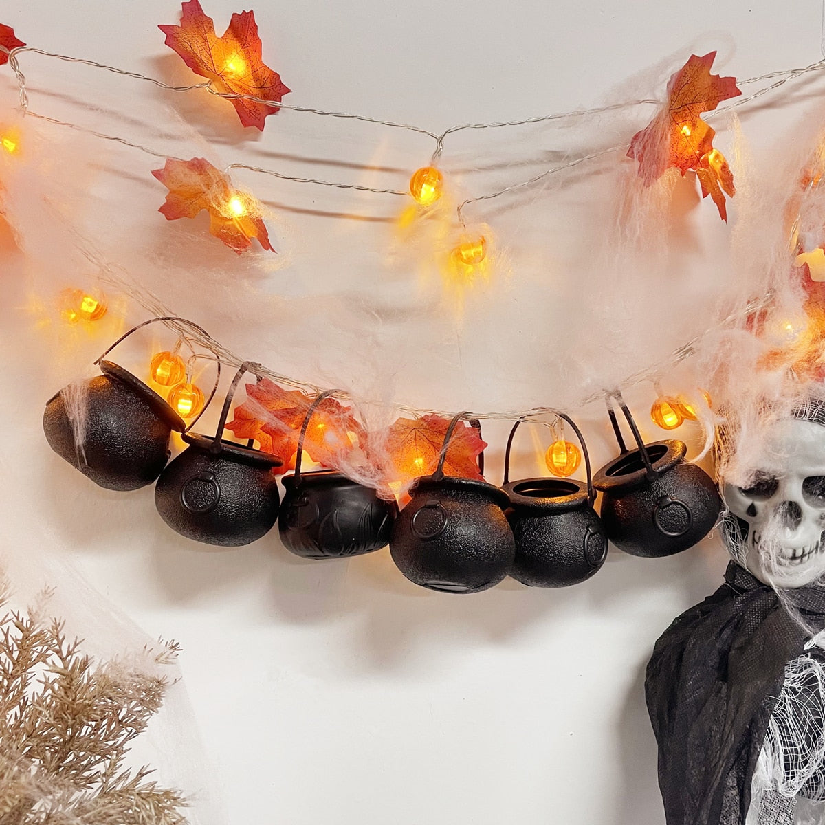 Mini Halloween Candy Bucket Pot Witch Skeleton