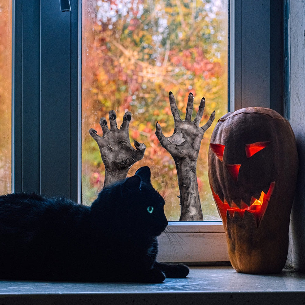 Halloween Ghost Hand Wall Sticker 3D View