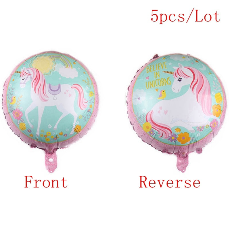 Happy Birthday Unicorn Balloons Figures Stand Cute Unicorn