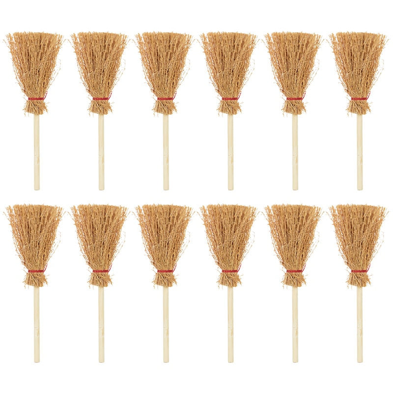 10/20pieces Mini Broom Witch Straw Brooms