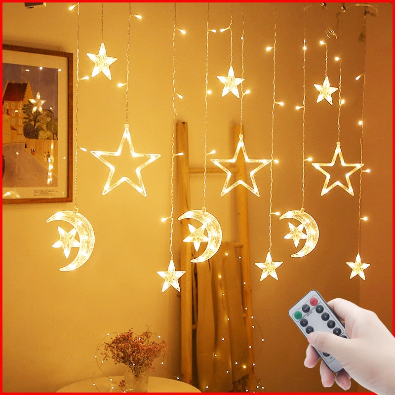Christmas Decor String Garland Curtain Light LED For Home Christmas Tree Ornament