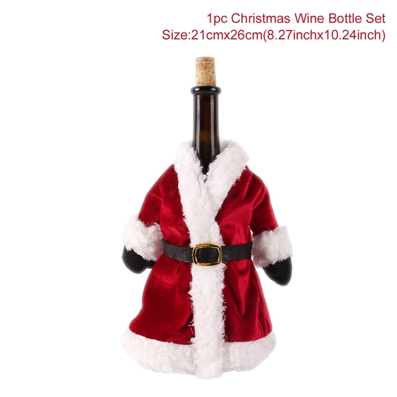 Christmas Santa Claus Wine Bottle Cover