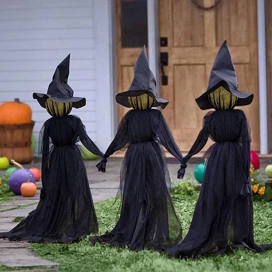 Light-Up Witches with Stakes Halloween Decorations Outdoor Sound