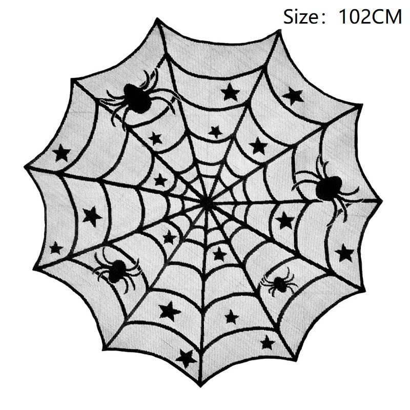 Halloween Decoration Lace Spider Web Skeleton Skull