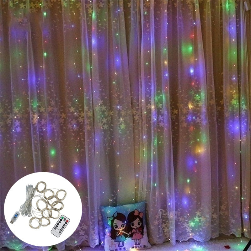 Christmas Garland LED Fairy Lights Curtain