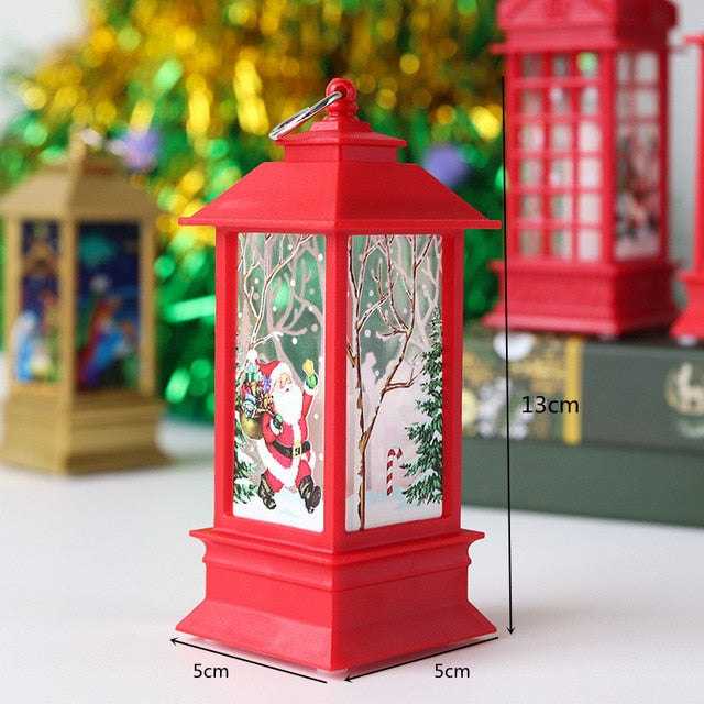 Navidad Merry Christmas Decor for Home  Santa Claus Snowman Lantern Light
