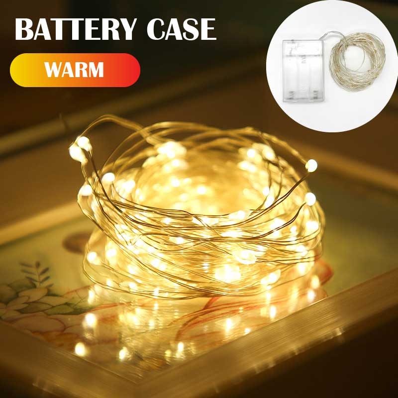 Copper Wire Battery Box Garland LED