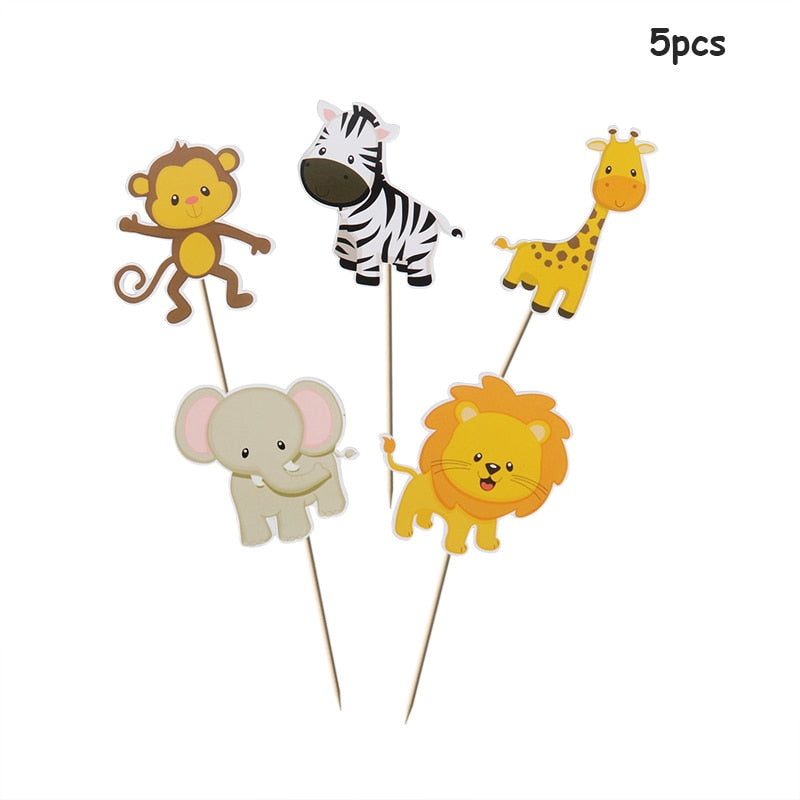 Wild Jungle Party Cake Topper Kids Birthday