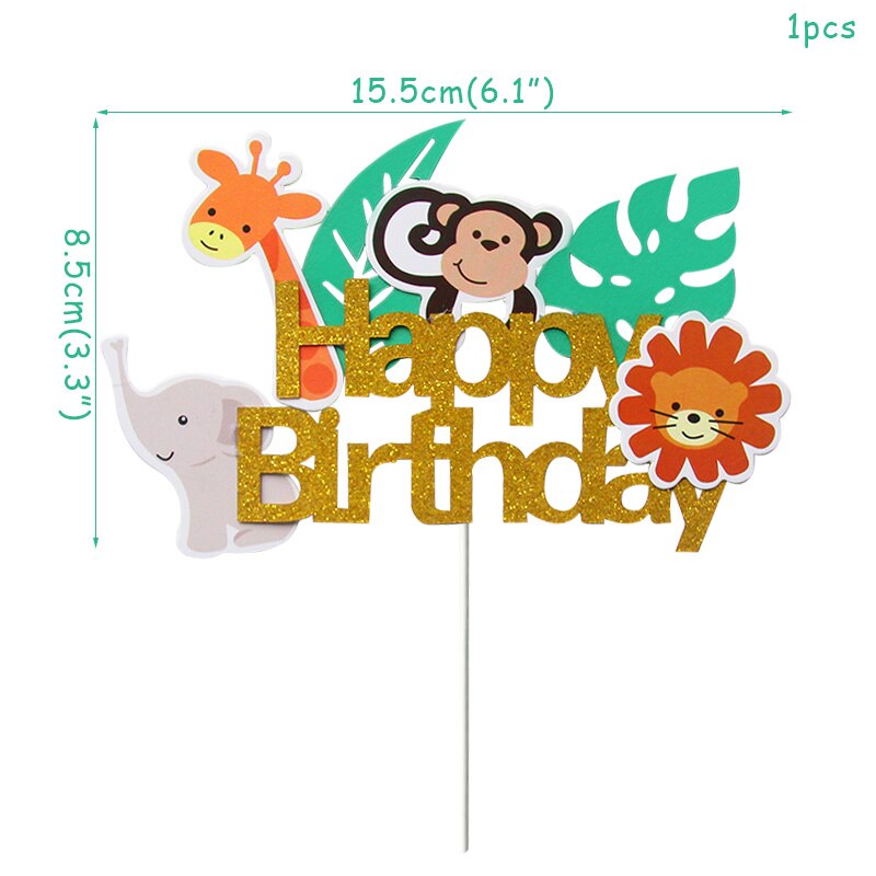 Wild Jungle Party Cake Topper Kids Birthday