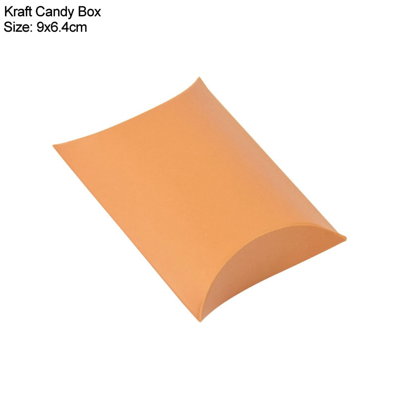 Kraft Paper Pillow Candy Box Christmas Gift Packaging
