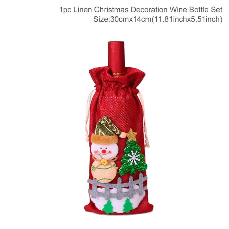 Christmas Santa Claus Wine Bottle Cover