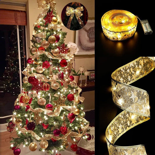 LED Ribbon Fairy Lights Christmas Tree Ornaments