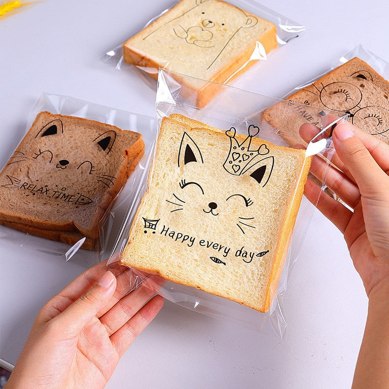 Transparent Self-adhesive Cute Cartoon Animal Bread