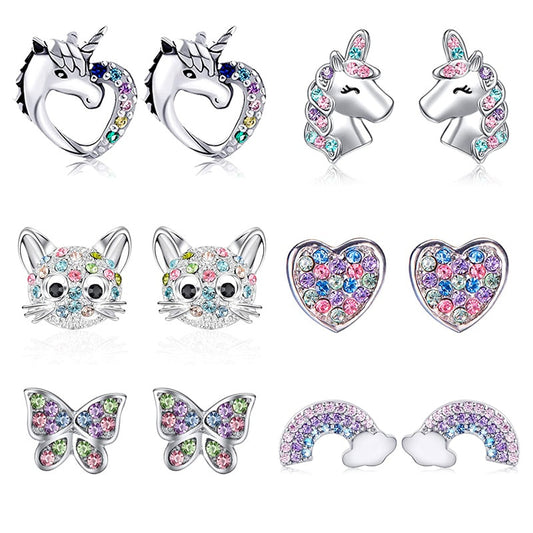 New Cute Unicorn Stud Earrings Christmas Gift