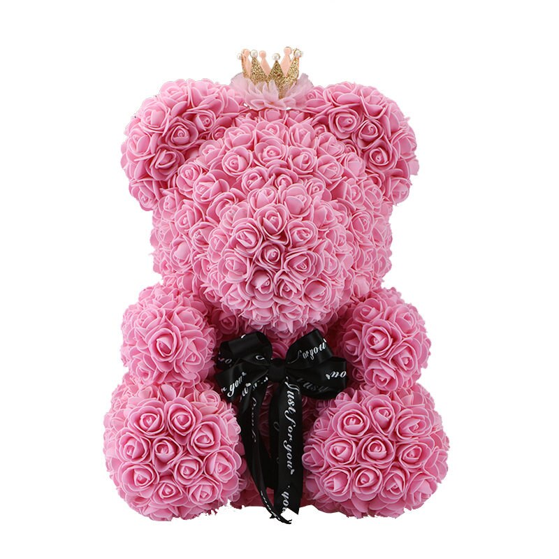 Gifts for Her Red Bear Rose Artificial Flowers Teddy Bear