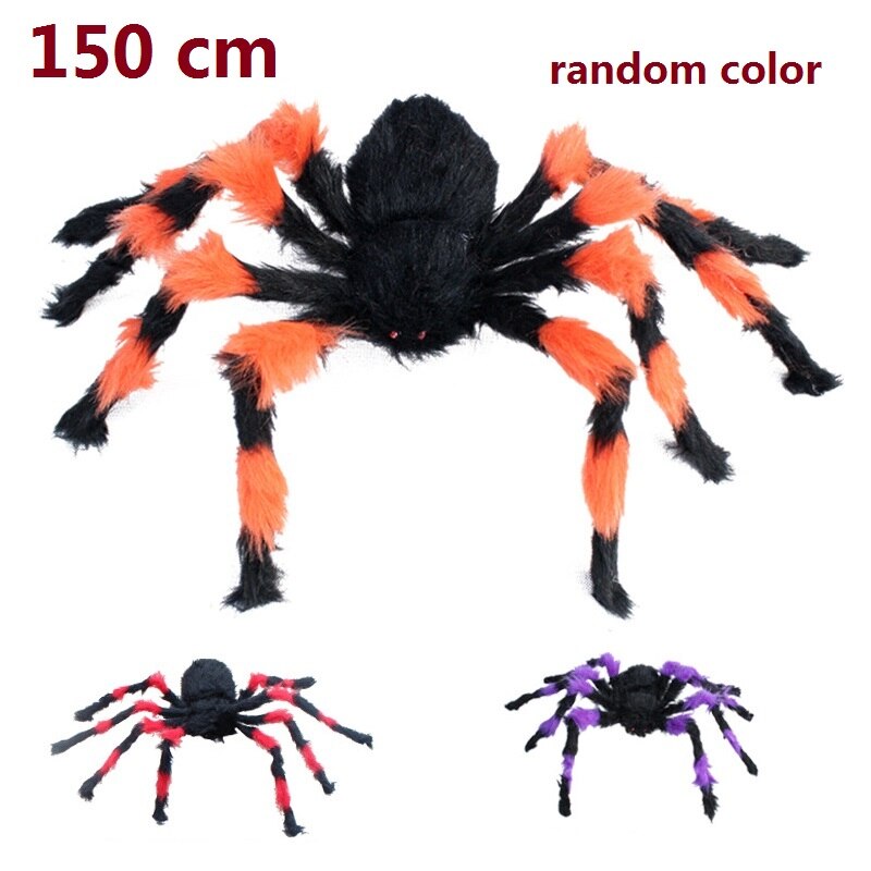 Black Scary Giant Spider Huge Spider Web Halloween