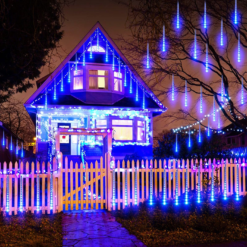 Outdoor LED Meteor Shower Lights Falling Rain Drop