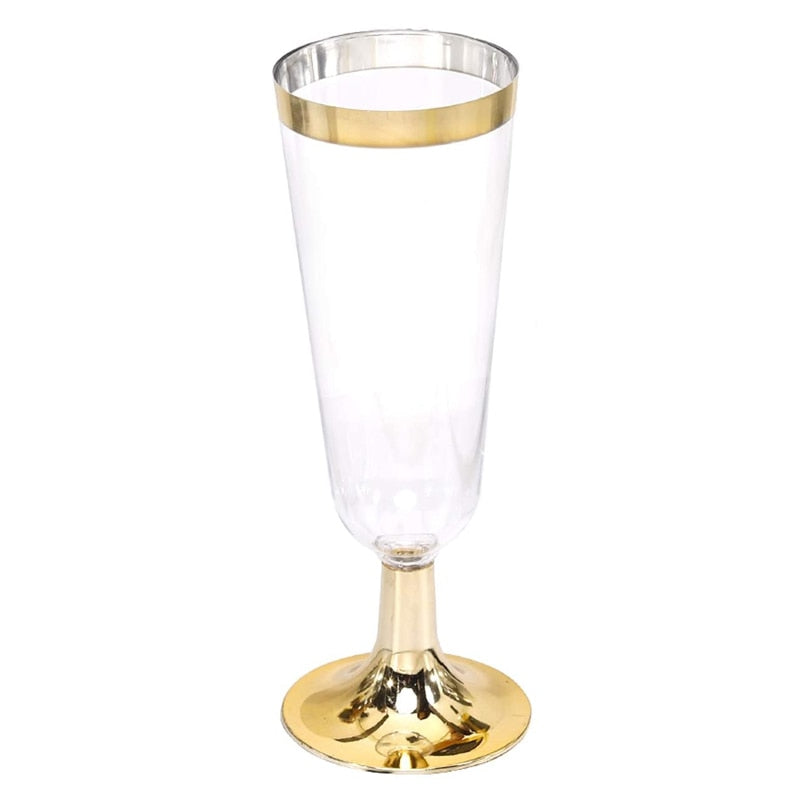 Disposable Red Wine Glass Plastic Champagne Flutes Glasses Cocktail Goblet