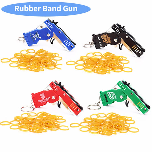 Mini keychain gun rubber band gun Toy