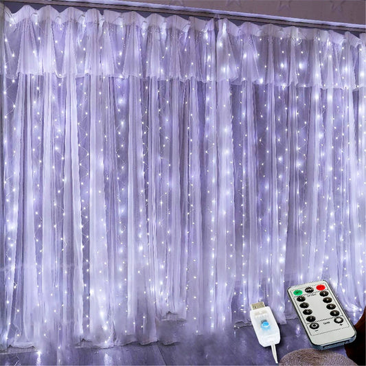 LED Curtain String Fairy Lights Christmas Decoration