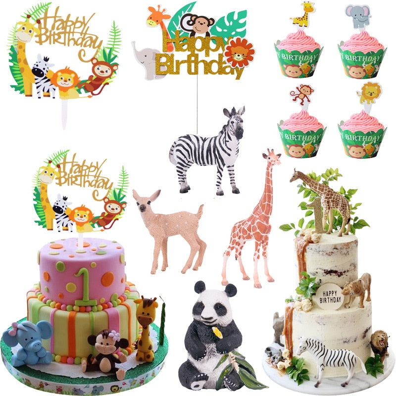 Wild Jungle Party Cake Topper Kids Birthday