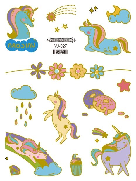 Mermaid Unicorn Tattoo Set Child Temporary