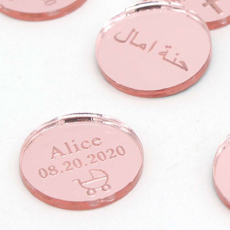 Personalized Gold/Silver Round Confetti