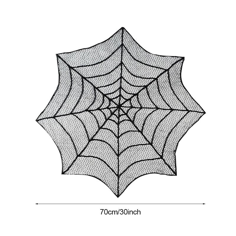 Halloween Bat Table Runner Black Spider Web