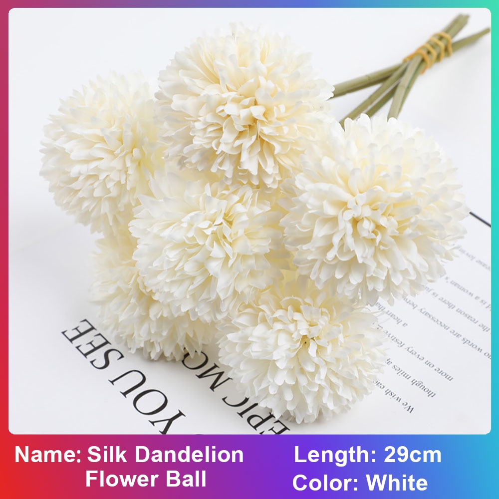 Silk Dandelion Flower Ball Fake Flowers Bouquet