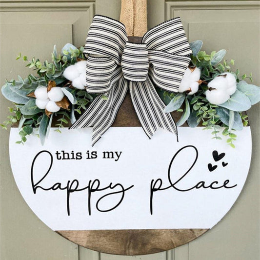 Wooden Door Sign Wall Hanging Wreath Decoration Door Hanger