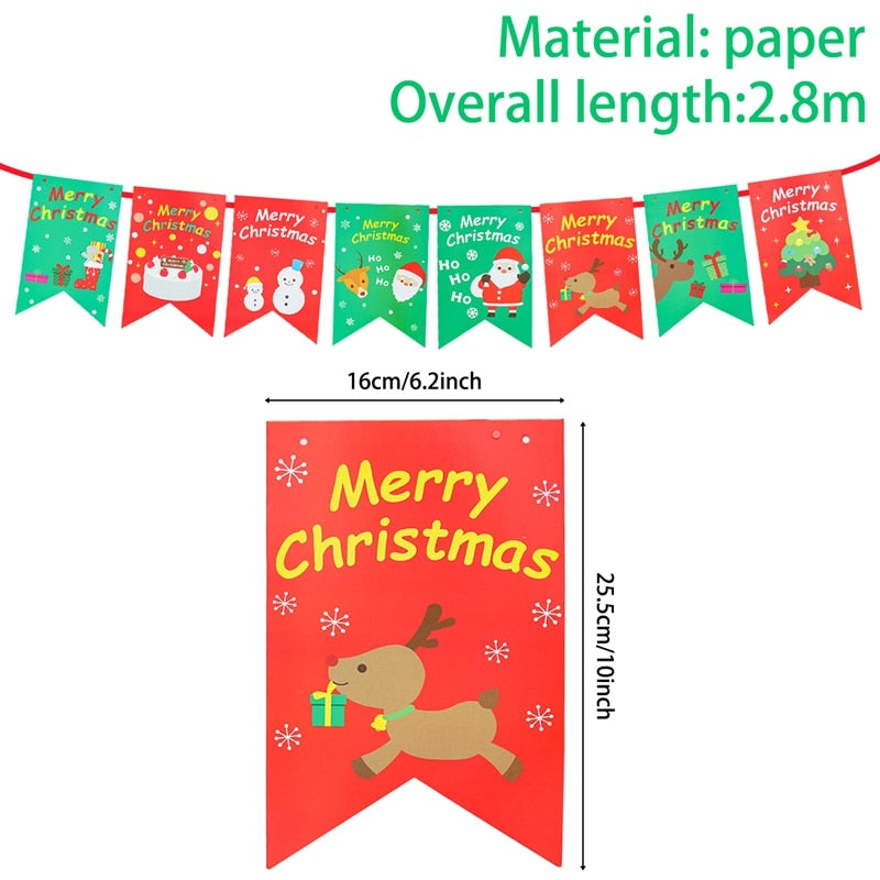 Christmas Banner Garland Merry Decoration