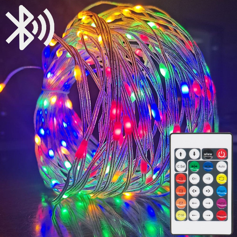 New LED Fairy String Light Remote Bluetooth USB Smart Garland Lamp Led Outdoor