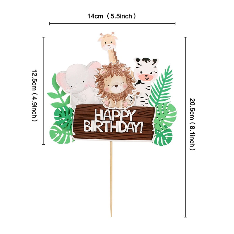 Wild Jungle Party Cake Topper Kids Birthday