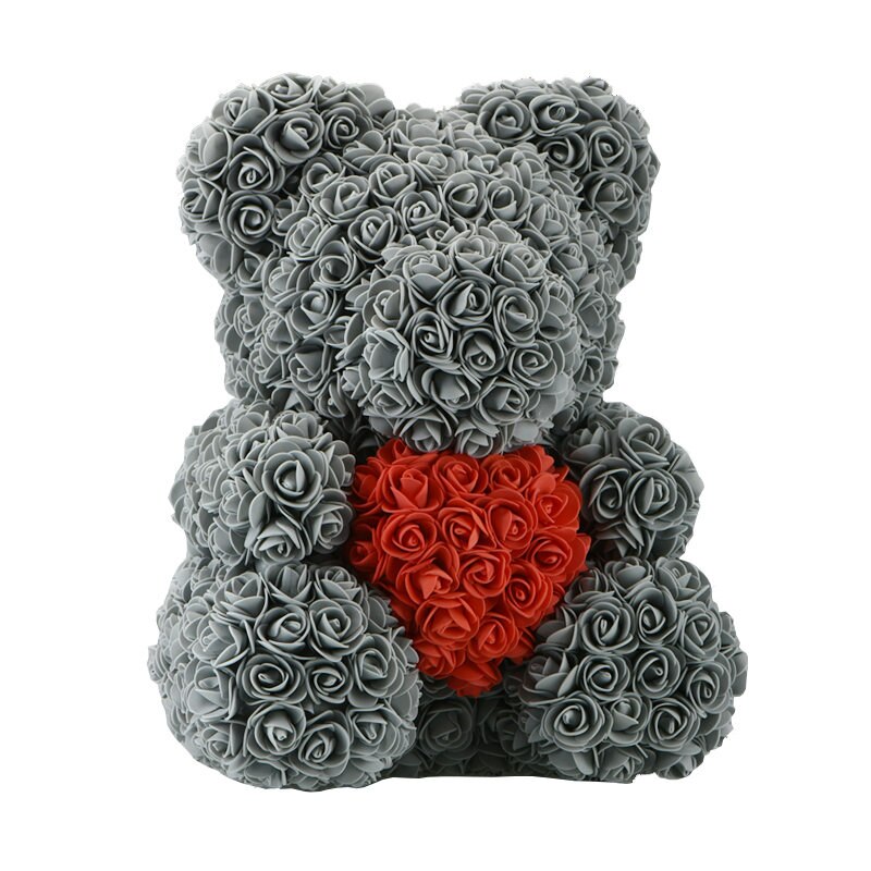 Gifts for Her Red Bear Rose Artificial Flowers Teddy Bear