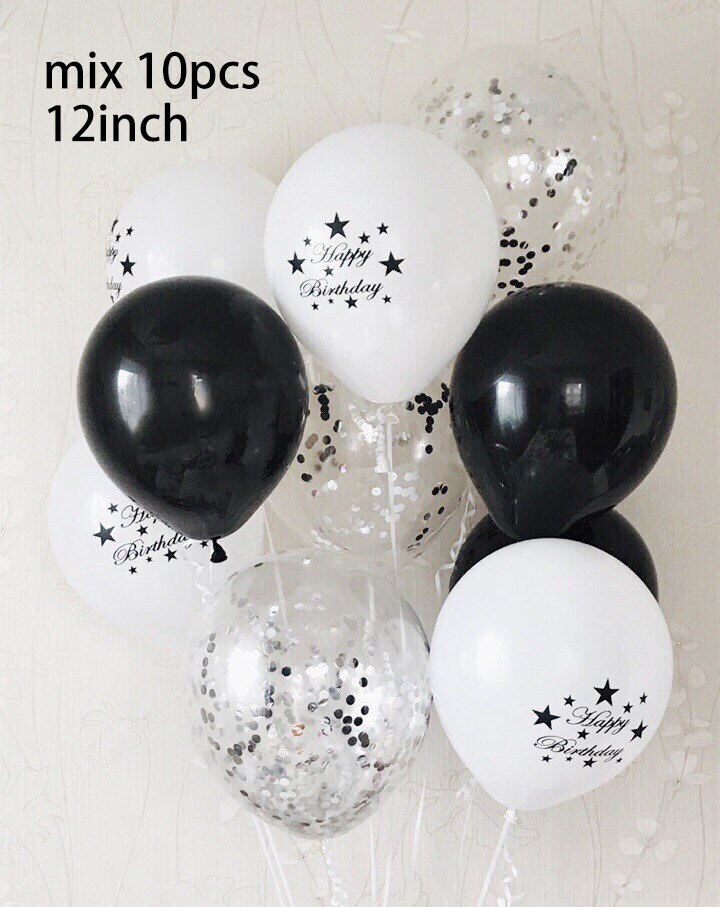 Black Agate Balloon Banner Birthday Party Decoration
