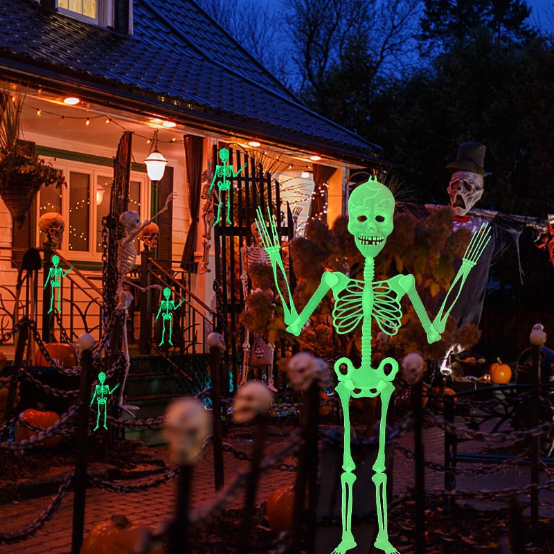 Scary Halloween Props Luminous Hanging Skeleton