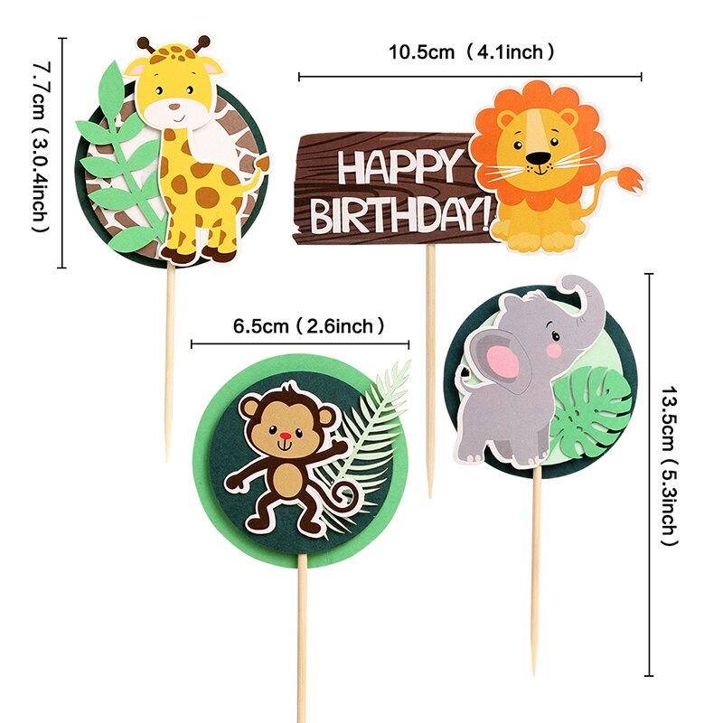 Wild Jungle Party Cake Topper Kids Birthday