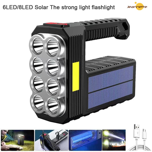 Super Bright Solar LED Camping Flashlight Work Lights USB