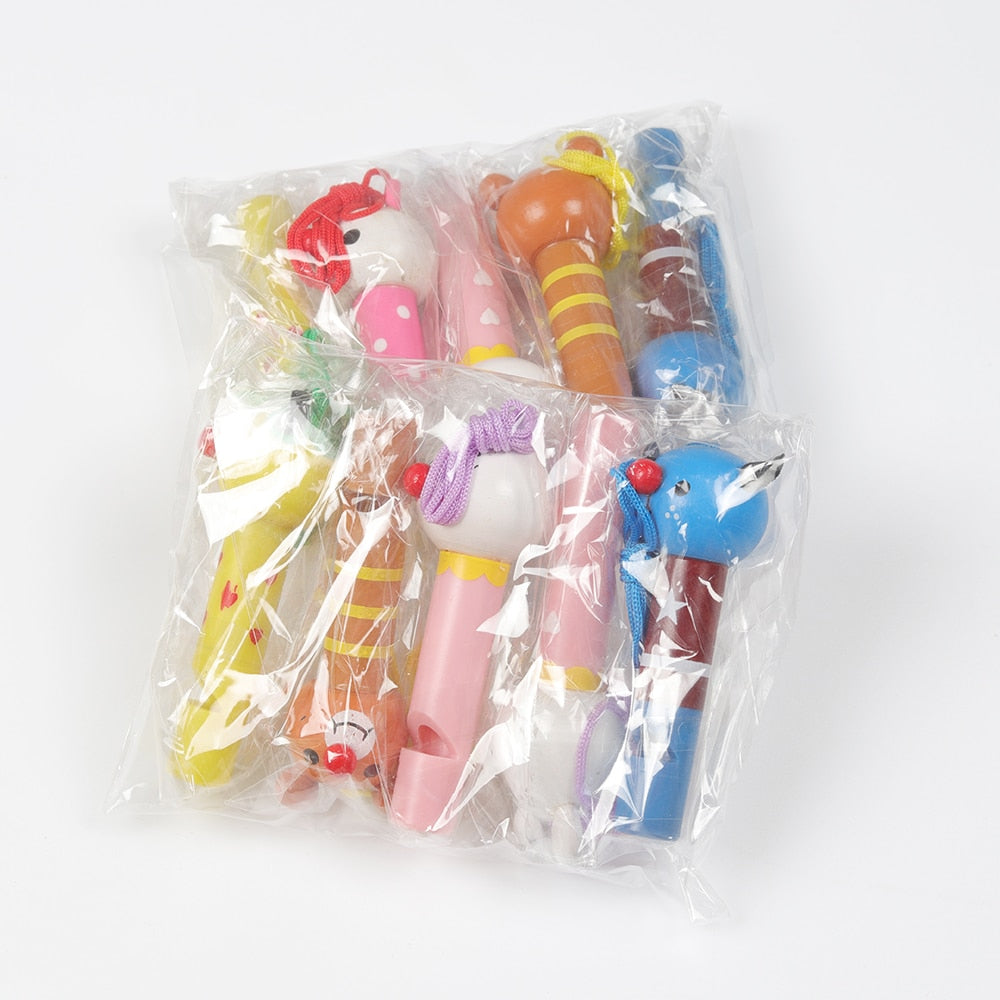 Cute Multicolor Wooden Whistles Kids Birthday