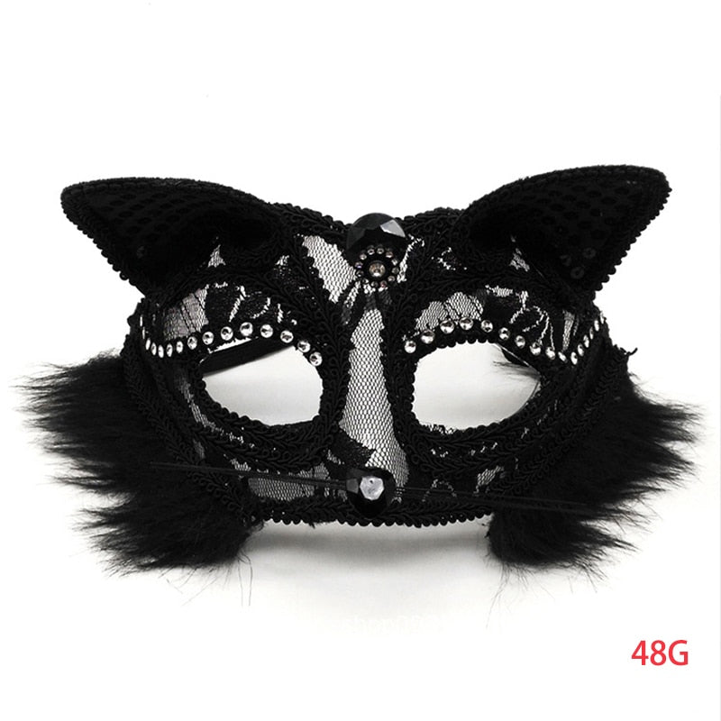Halloween Cosplay Fox Mask Lace Sexy