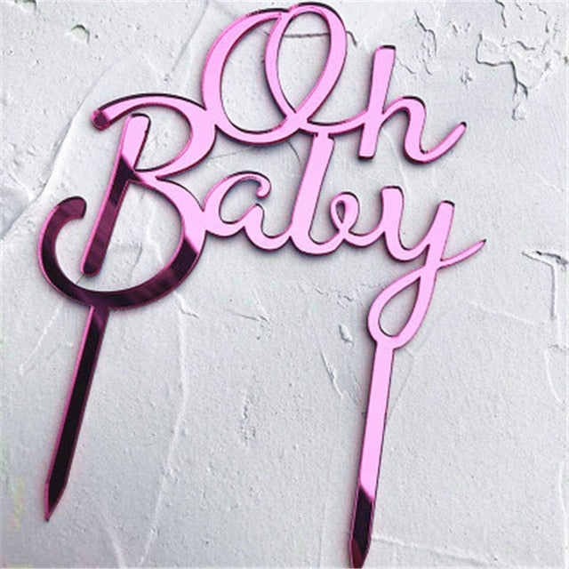 Gold Pink Acrylic "One" "Oh Baby" baby shower