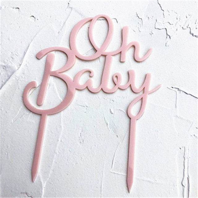 Gold Pink Acrylic "One" "Oh Baby" baby shower