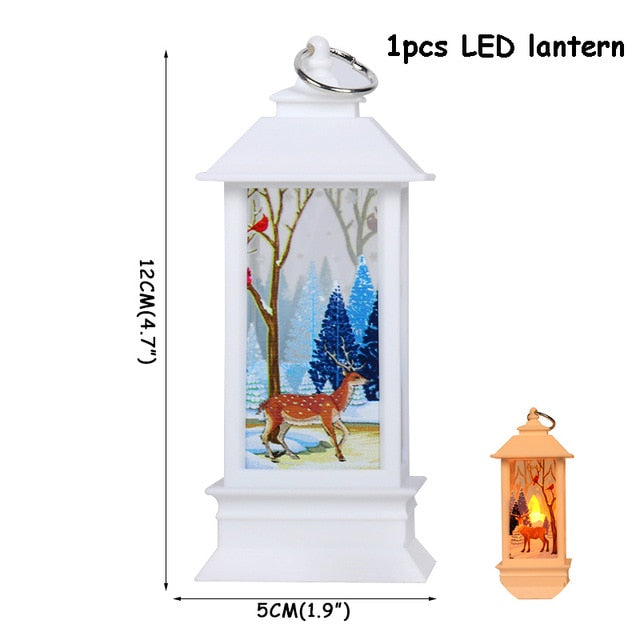Christmas Decorations For Home Lantern Led Candle Tea light Candles Xmas Tree Ornaments Santa Claus Elk Lamp Kerst New Year Gift