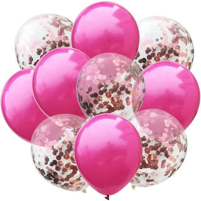 10pcs/lot Mix Rose Gold Confetti Balloons