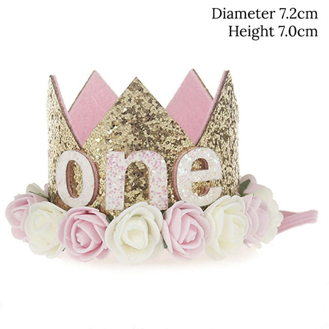 WEIGAO 1pcs 1 2 3 Birthday Caps Flower Crown