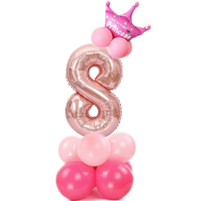 Merry Christmas Rose Gold Number Foil Balloons Digital Helium Ballon Wedding Decoration Birthday Party Balloon