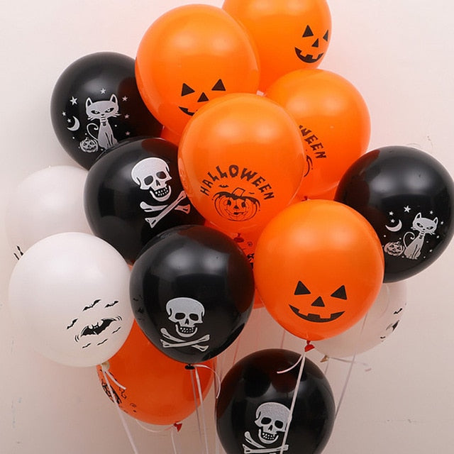 Halloween Black Orange Latex Balloon