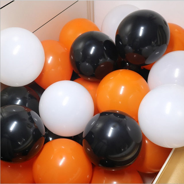 Halloween Black Orange Latex Balloon