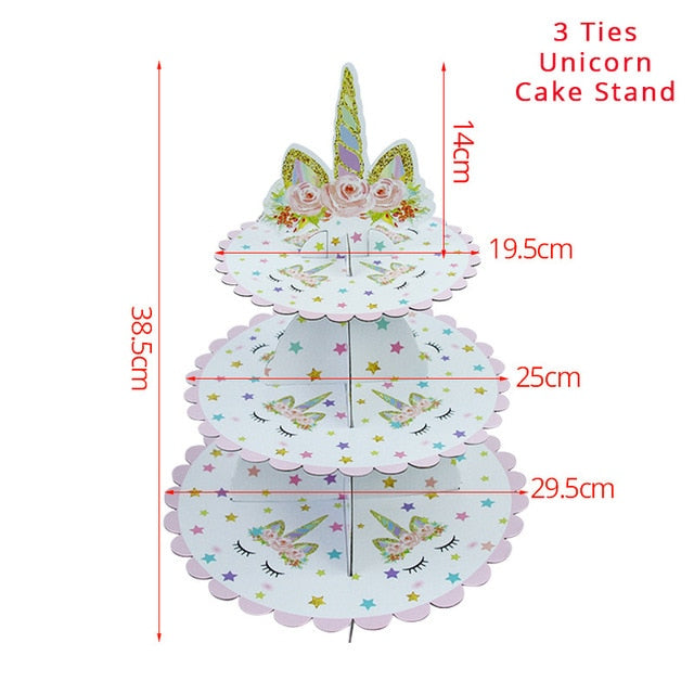 Unicorn Birthday Party Decors Disposable Tableware Kit